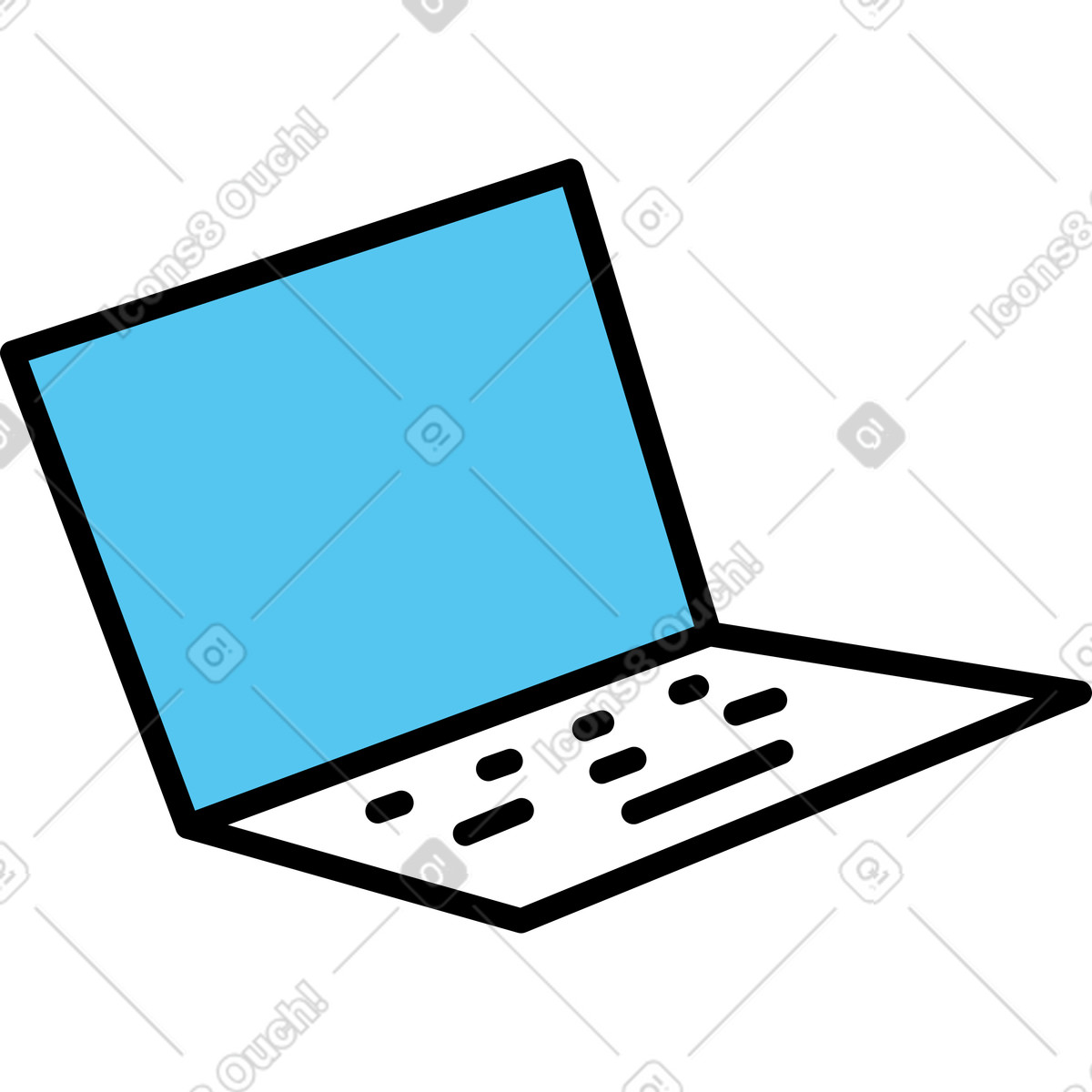 Il computer portatile illustrazione in stile Mochi scarica in PNG, SVG