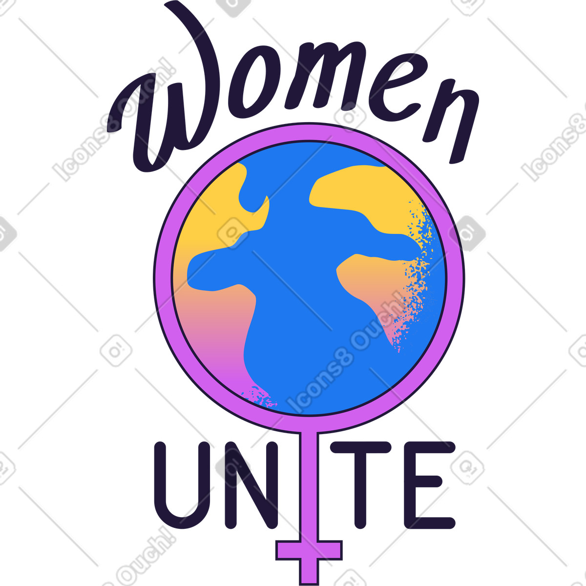 Le donne si uniscono illustrazione in stile Conifer scarica in PNG, SVG