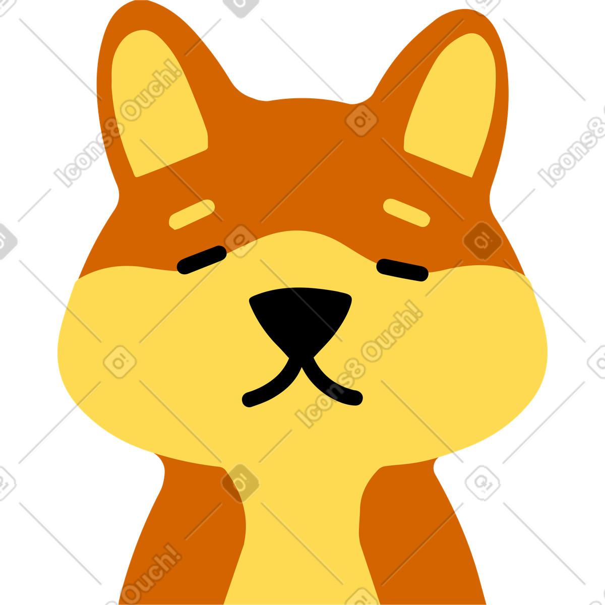 Ilustración Cabeza de perro en estilo Rush a descargar en PNG y SVG