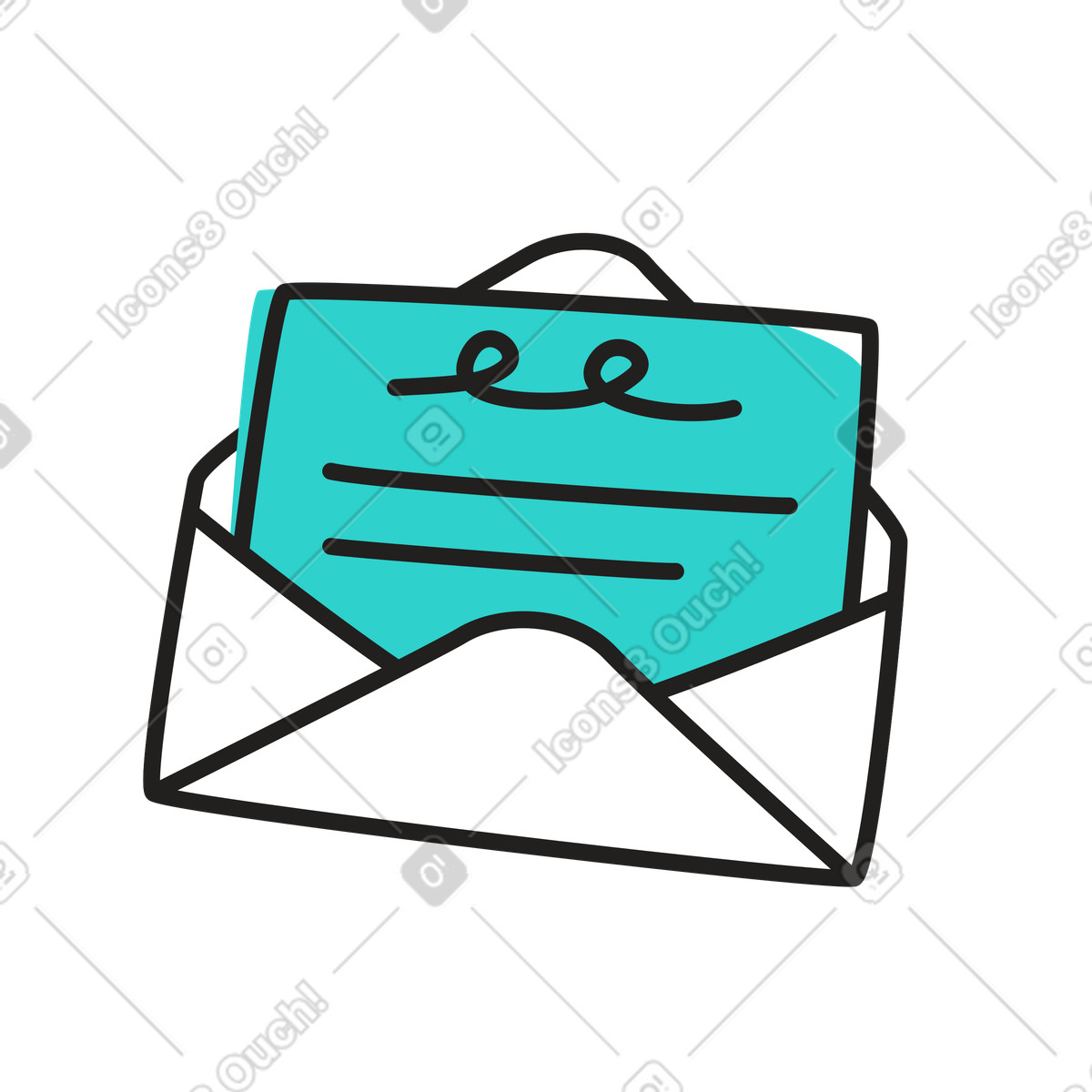 Lettera ricevuta illustrazione in stile Little scarica in PNG, SVG