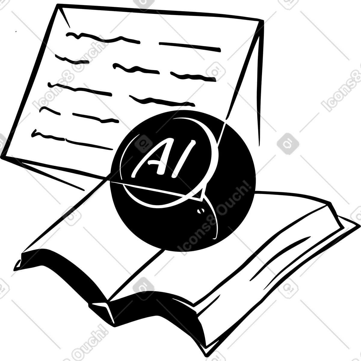 Ilustración Real time AI text translation device en estilo Line a descargar en PNG y SVG
