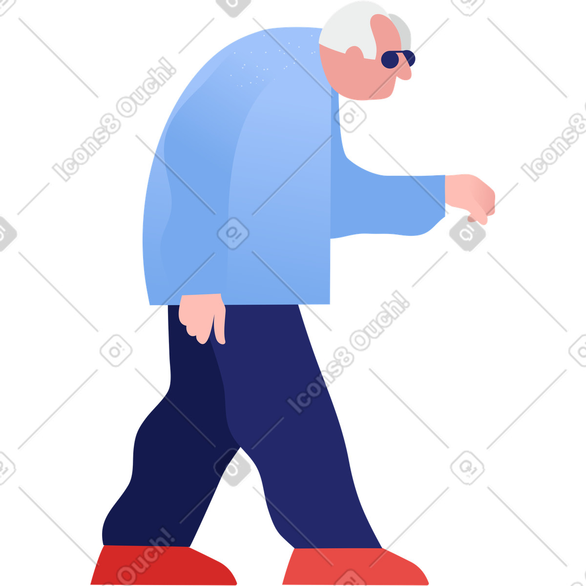 Grandpa walking illustration elderly clipart images and graphics collection