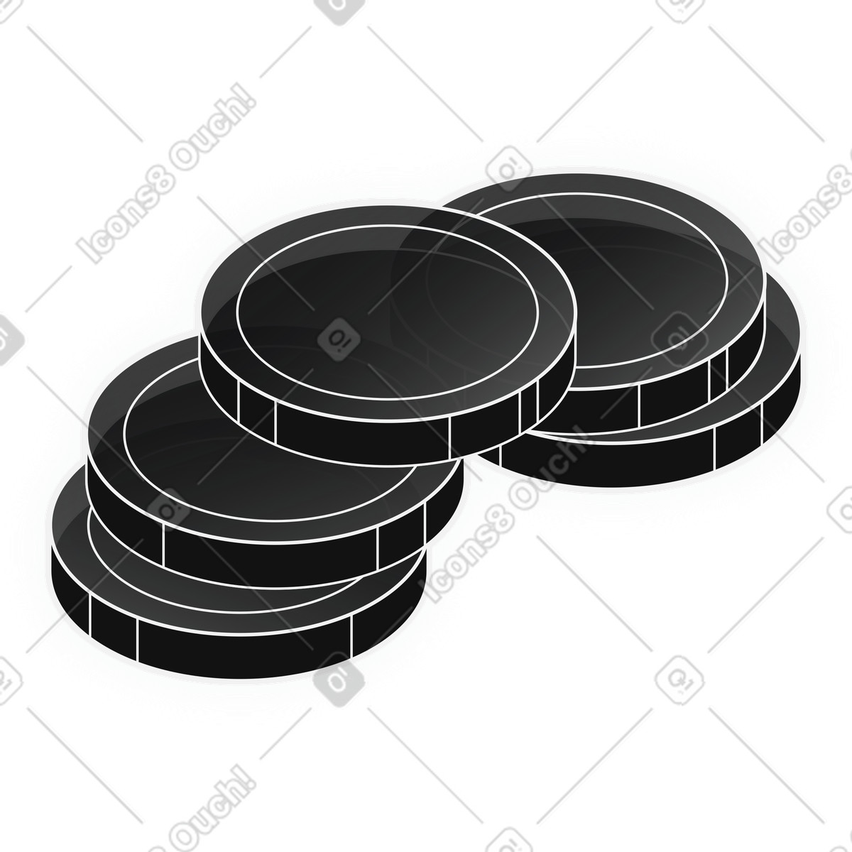 Ilustração de Moedas em no estilo Inverse para baixar em PNG, SVG