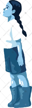 Girl standing side view PNG, SVG