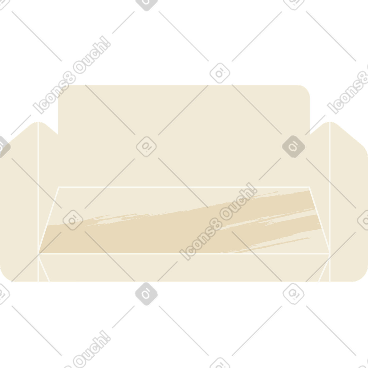 Ilustración Sofá beige suave en estilo Juicy a descargar en PNG y SVG