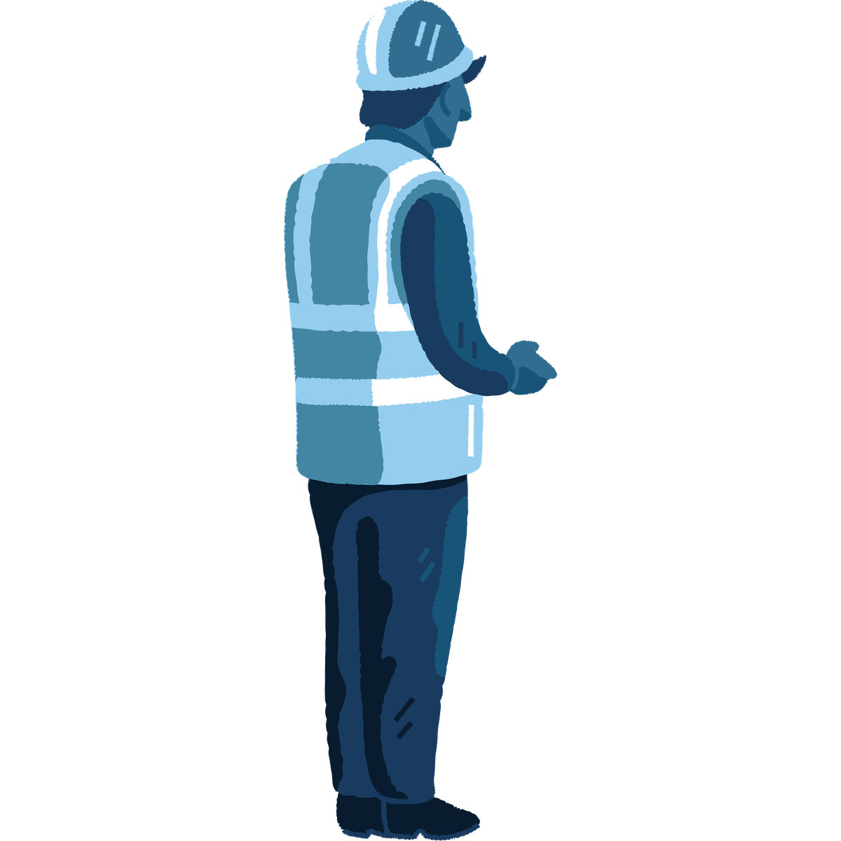 Builder man standing back illustrazione in stile Cherry scarica in PNG, SVG