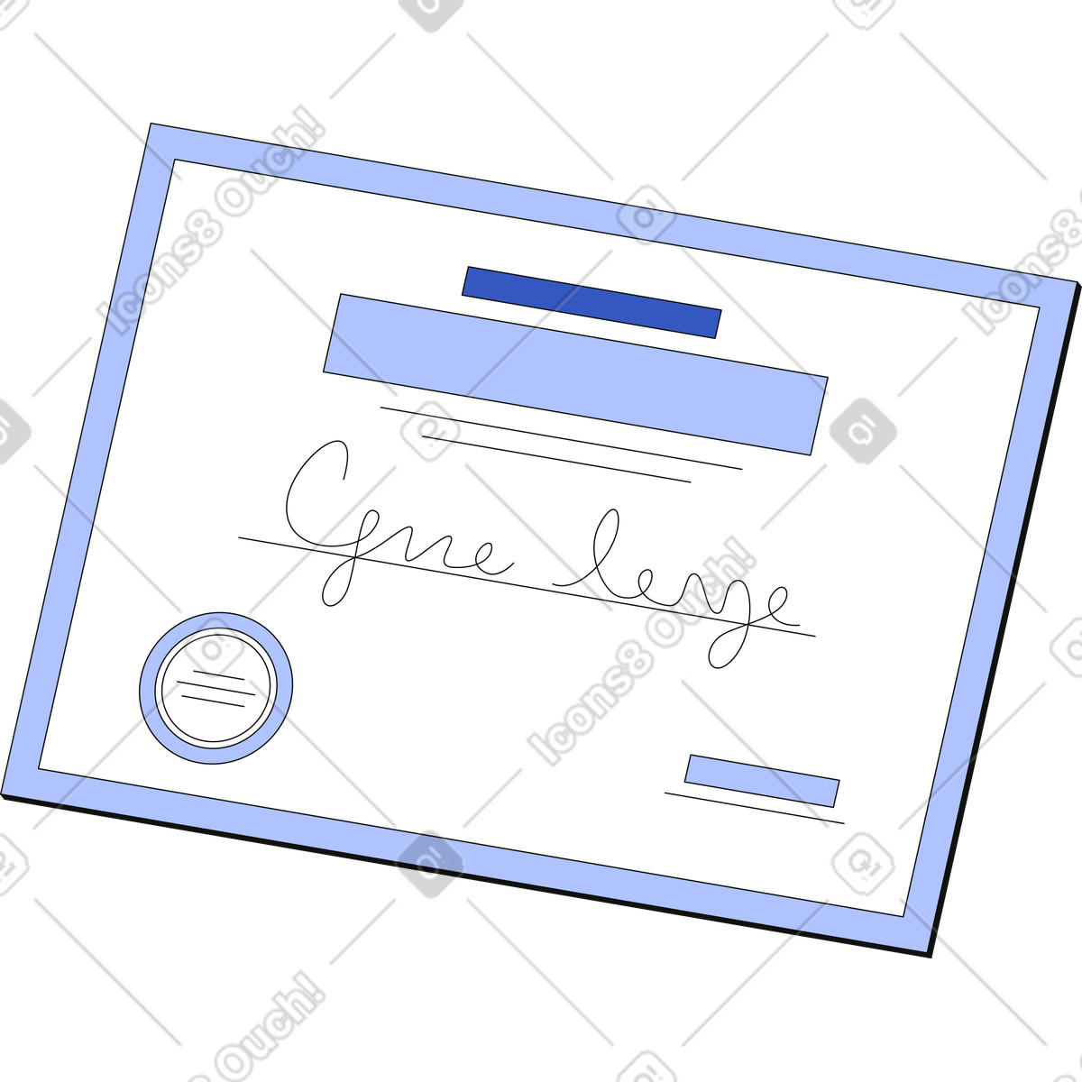 Certificate illustration in Techny style download in PNG, SVG