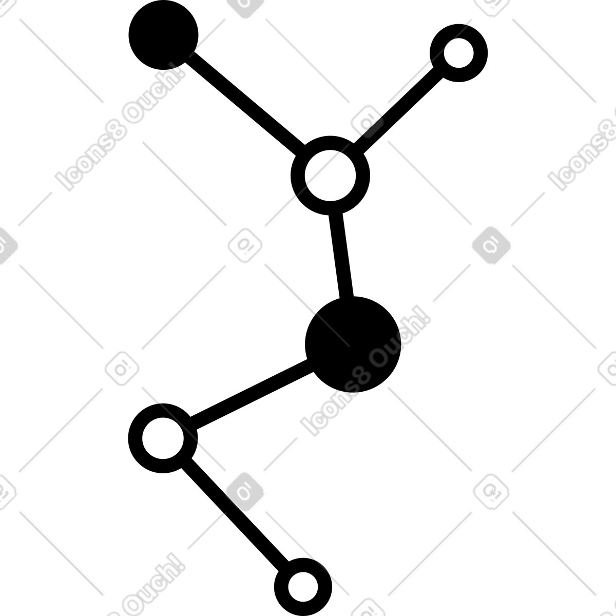 Ilustração de Chemistry molecular model with linked atoms and simple bond network em no estilo Notion Line Art para baixar em PNG, SVG