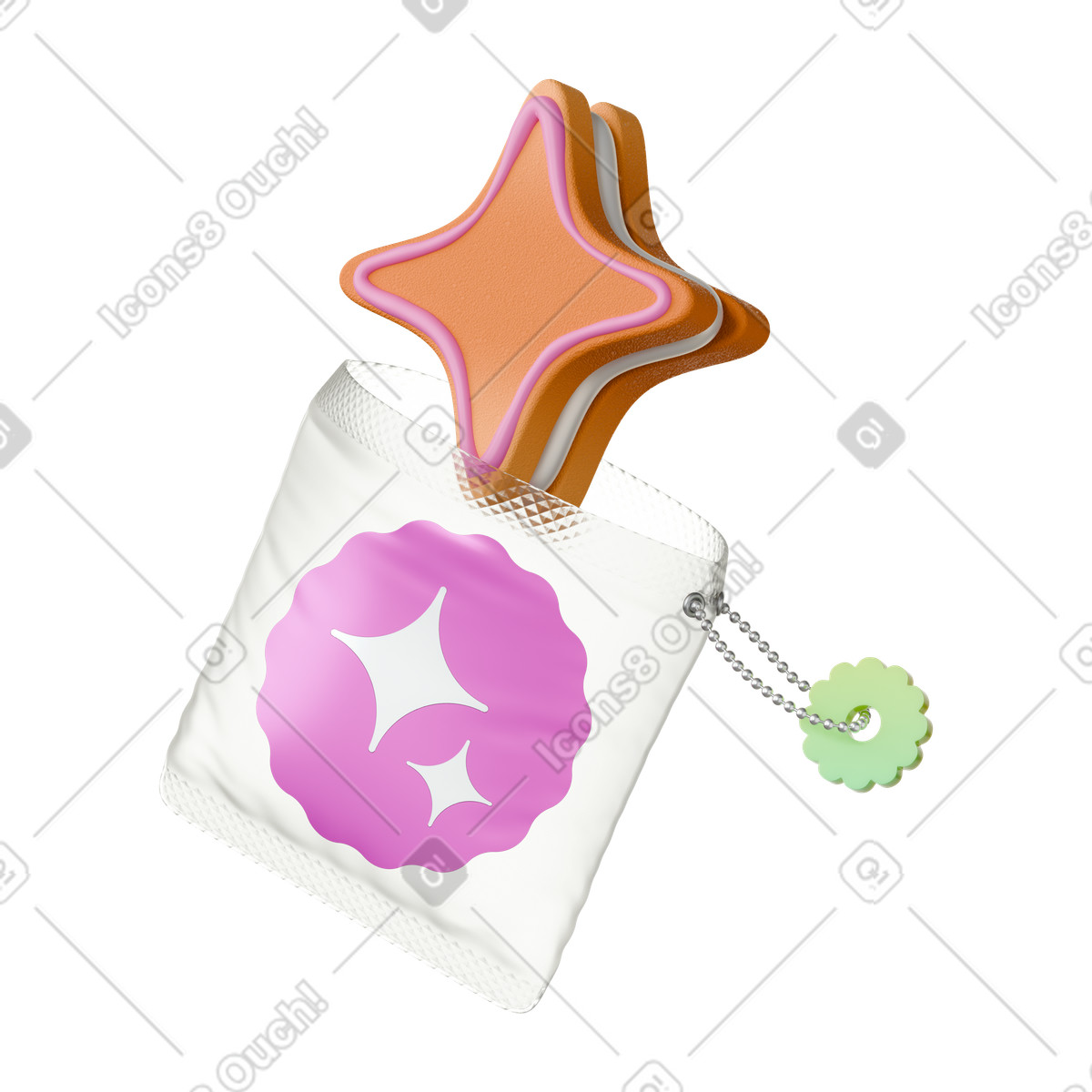 Ai 쿠키 illustration in 3D Stickle style download in PNG, SVG