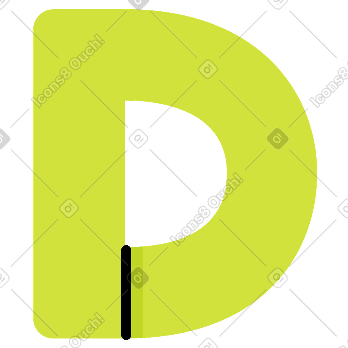 下载 Juicy 风格的 字母 d 多汁 插画，支持 PNG、SVG 格式