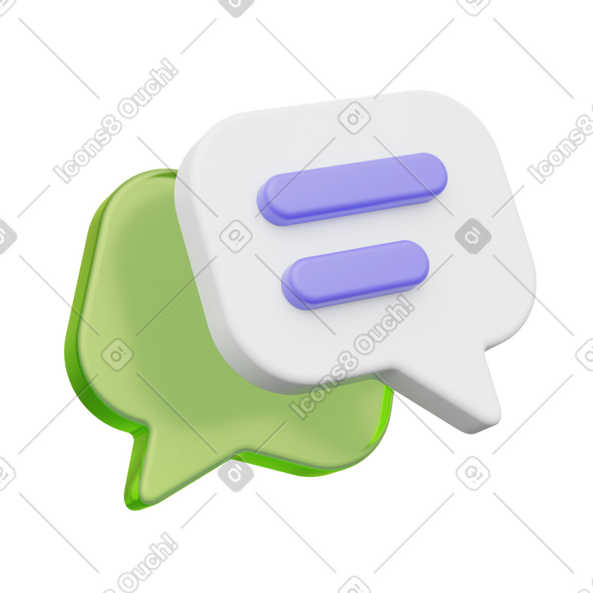 Chat bubbles, Green and white message icons, Conversation symbol illustration in PNG, SVG