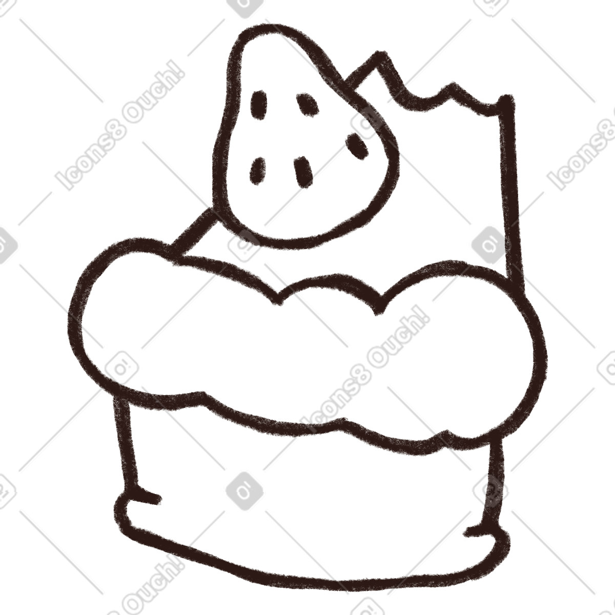 Piece of cake-Illustration im Blobby-Stil als Download in PNG, SVG