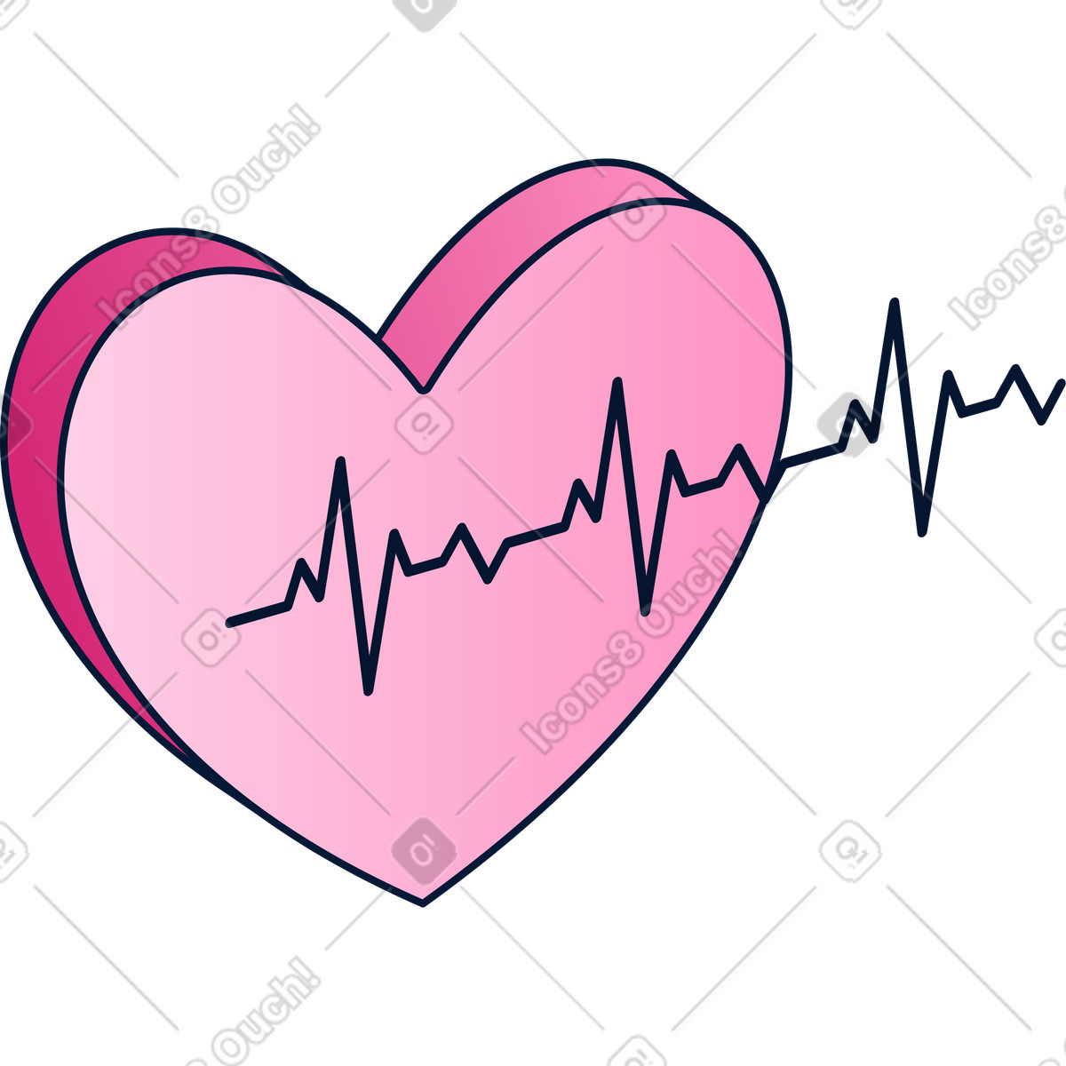 Heartbeat illustration pulse clipart image in PNG, SVG, GIF