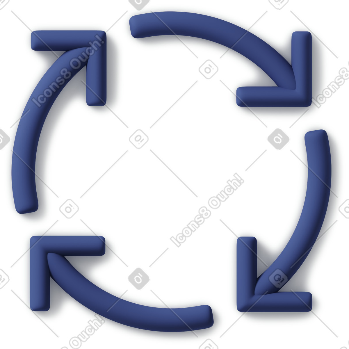 Illustration Icône de processus bleu dans le style 3D Business à télécharger aux formats PNG, SVG
