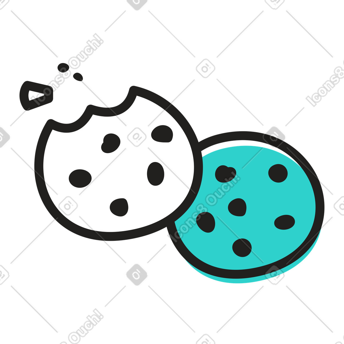 Delicious chocolate chip cookies illustration in Little style download in PNG, SVG