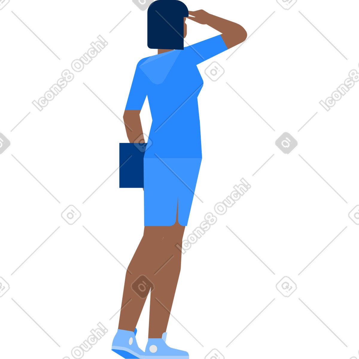 Ilustração de Mulher olhando para longe em no estilo Urban baixar em PNG, SVG