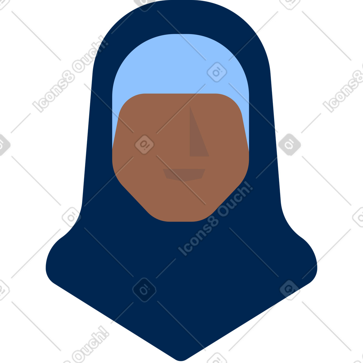 Ilustración Cabeza de mujer en hijab estilo Urban a descargar PNG y SVG