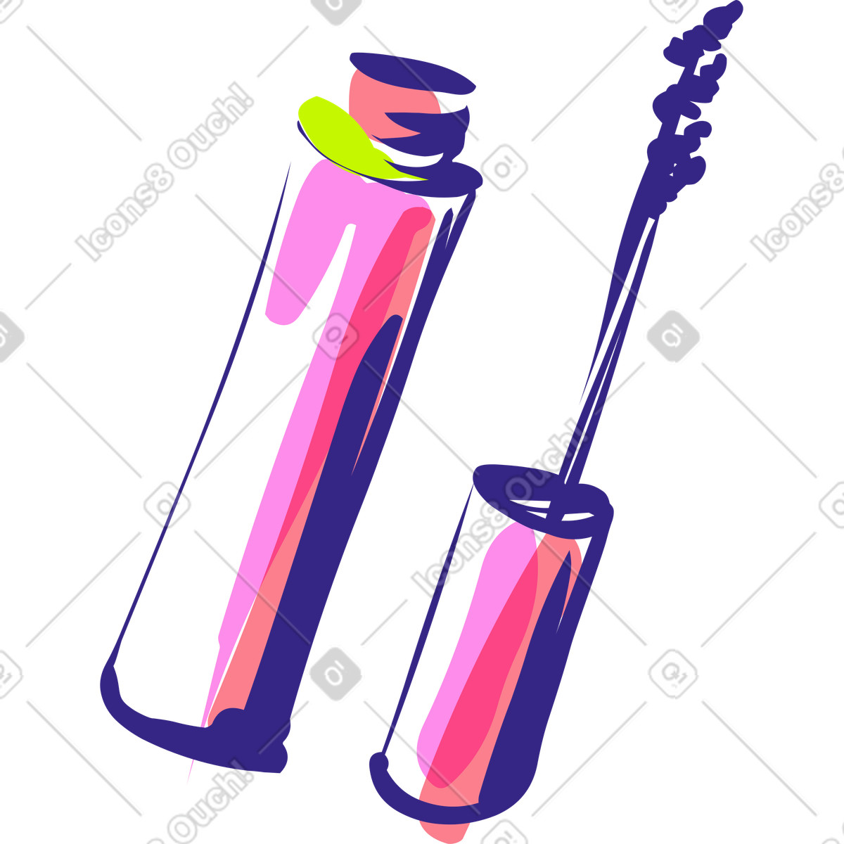 Wimperntusche-Illustration im Glam-Stil als Download in PNG, SVG