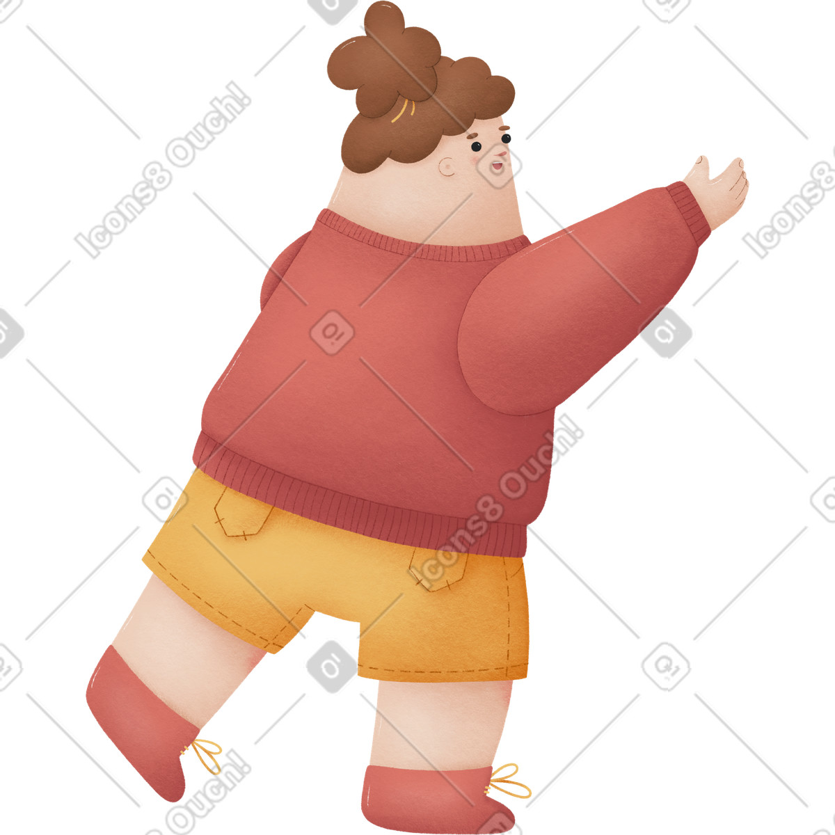 Ilustración Niña en estilo Woolly a descargar en PNG y SVG