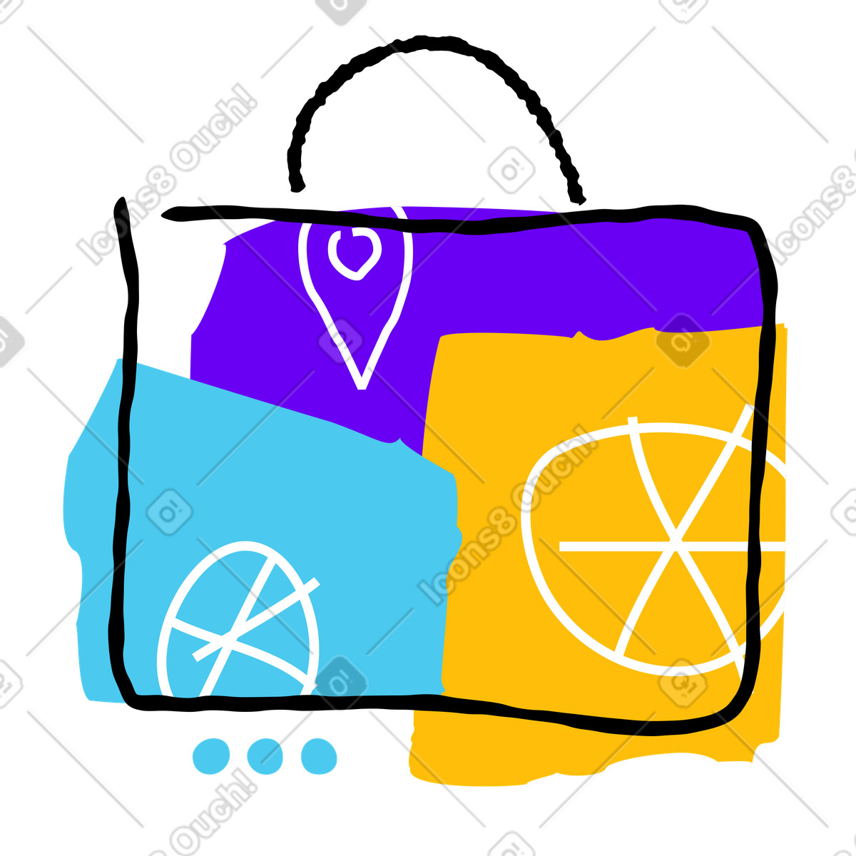 Travel luggage, Vacation planning and trip organization illustration in Puzzle style download in PNG, SVG