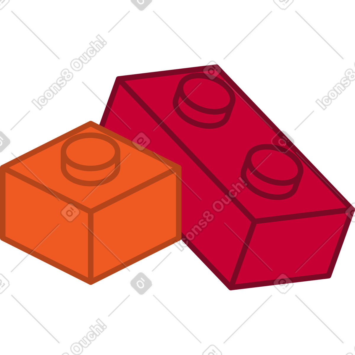 Gruppo di mattoncini lego illustrazione in stile Santa Camp scarica in PNG, SVG