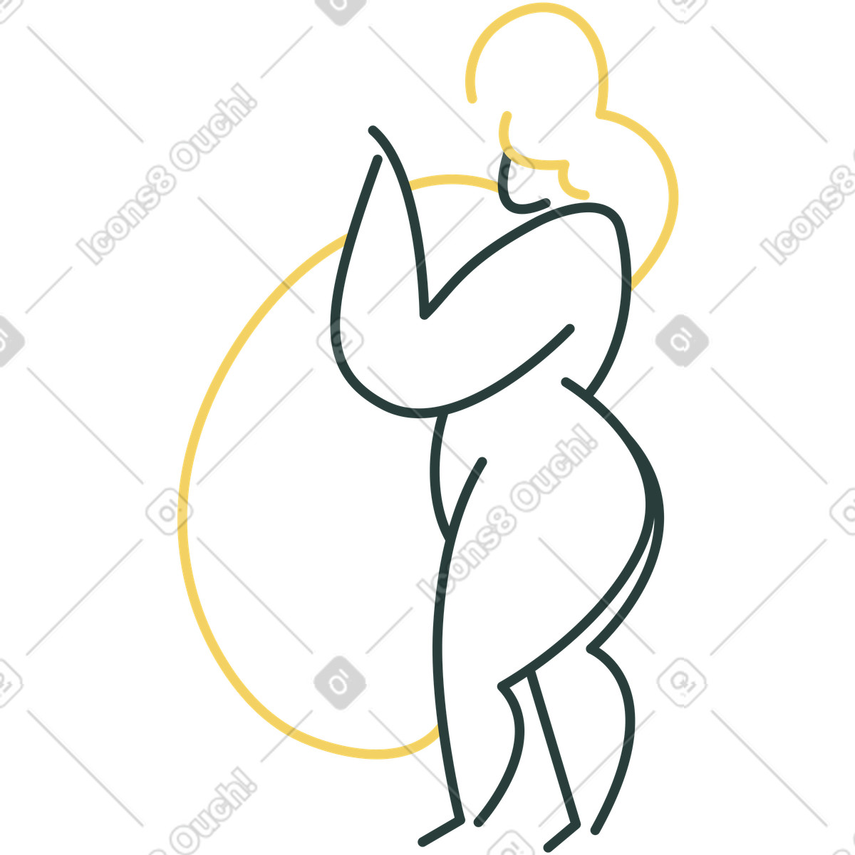 Ragazza illustrazione in stile Macaroni scarica in PNG, SVG