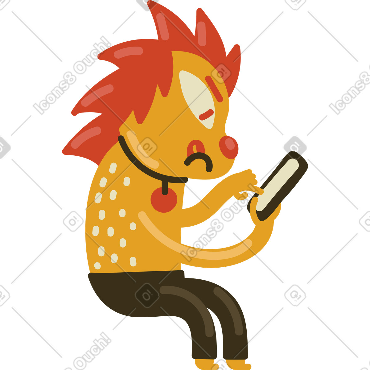 Chatting animal illustrazione in stile Arabica scarica in PNG, SVG
