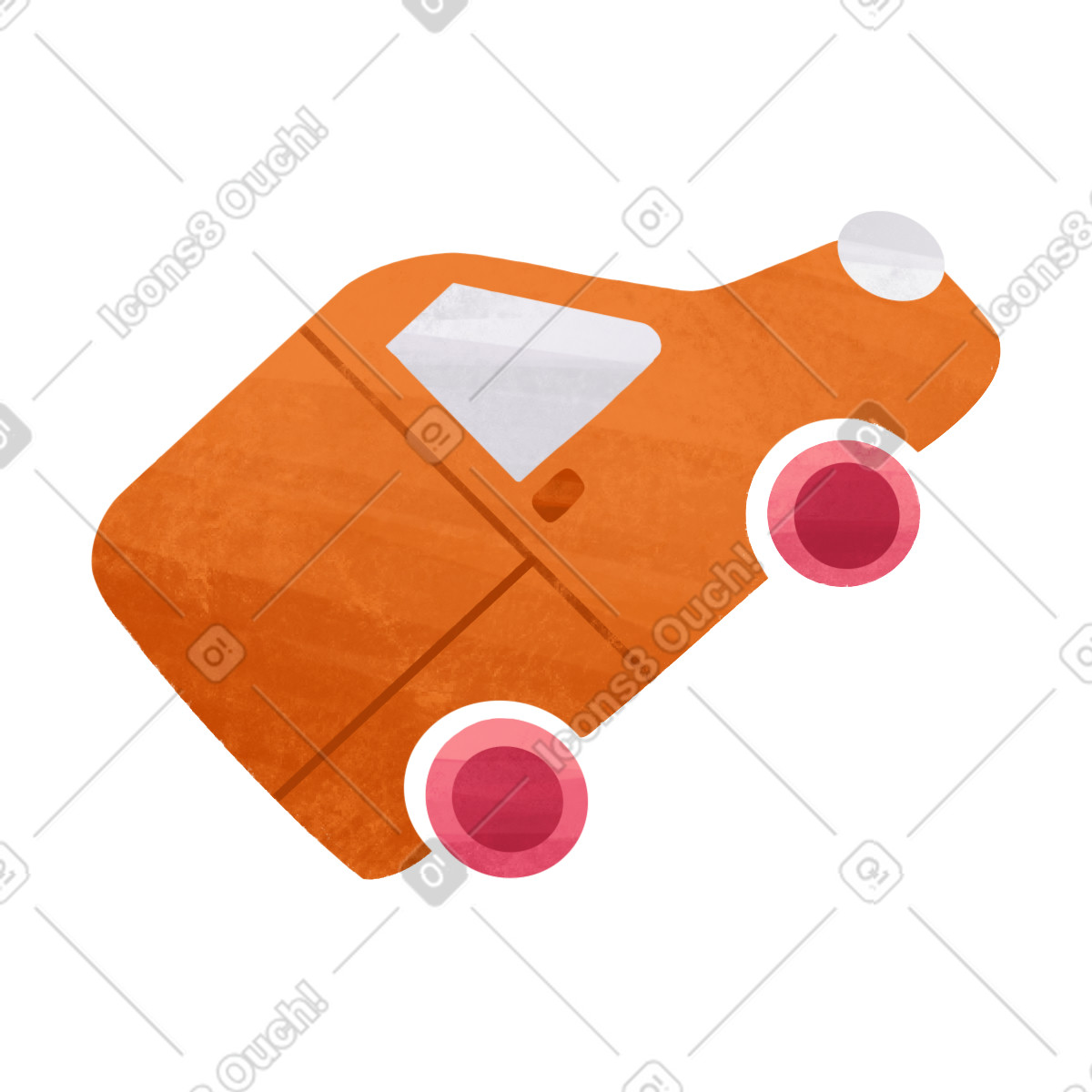 Illustration Orange delivery car dans le style Bonbon à télécharger aux formats PNG, SVG