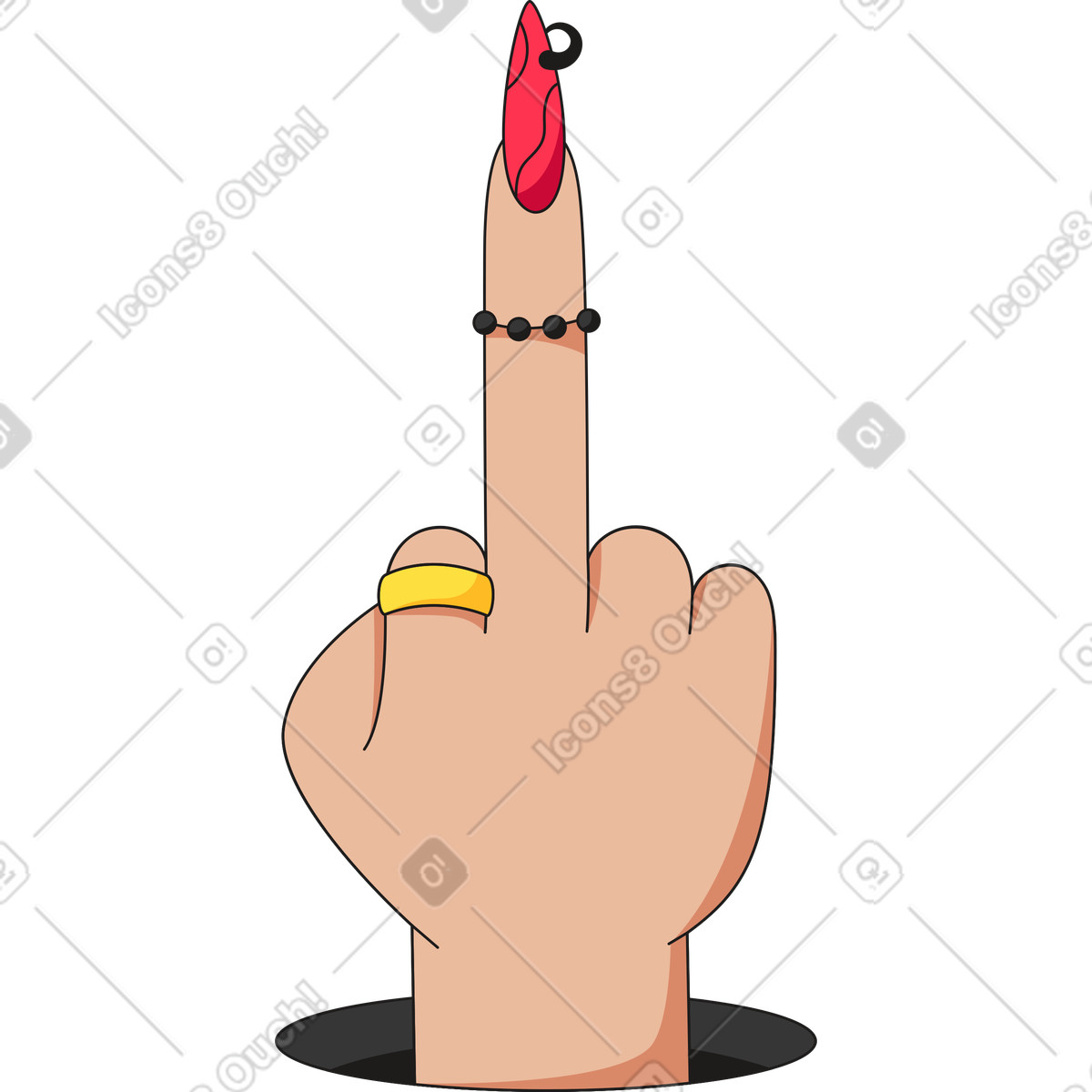 Illustration Main avec le majeur dans style Moji à télécharger aux formats PNG, SVG