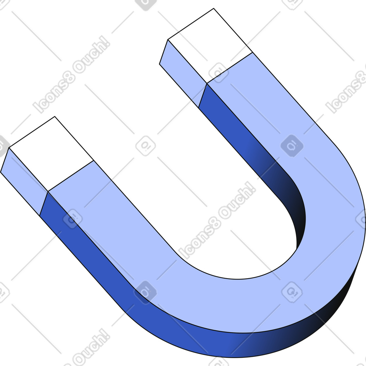 Magnet illustration in Techny style download in PNG, SVG