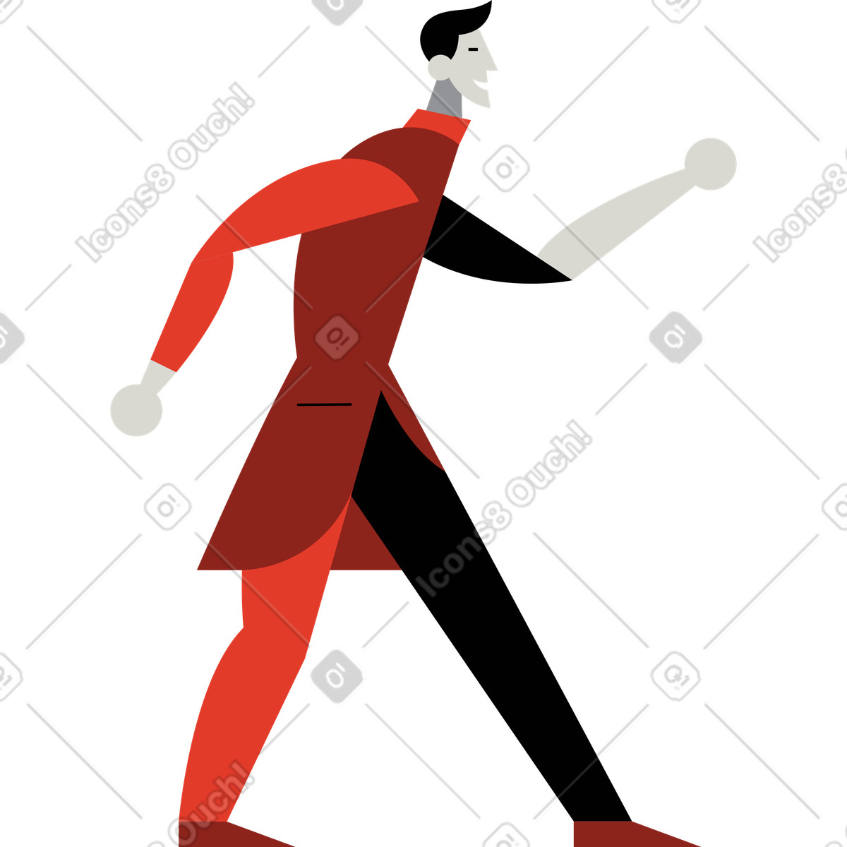 Ilustración Hombre en estilo Burgundy a descargar en PNG y SVG
