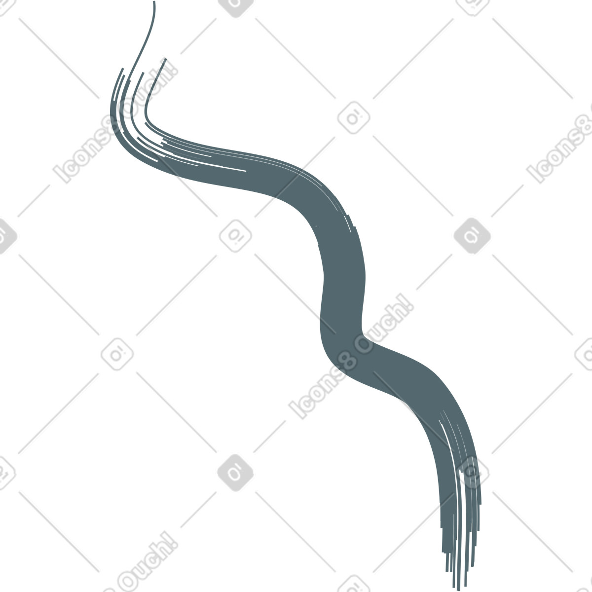 Grey wave stroke illustration in Grain style download in PNG, SVG