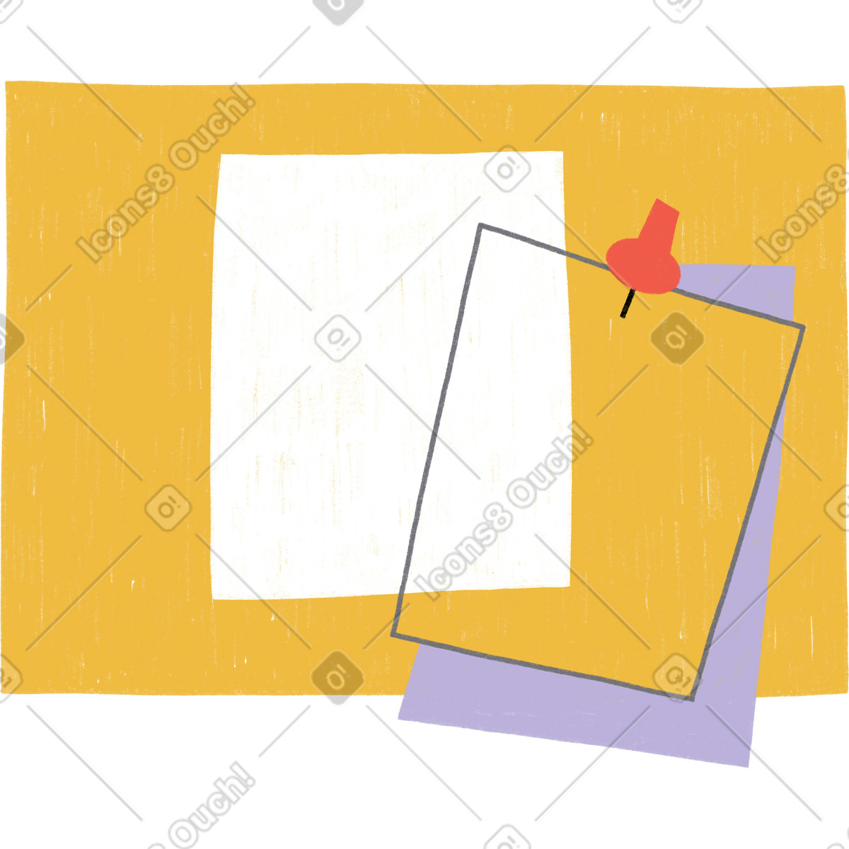 下载 Tutti 风格的 Yellow board with sheets for notes 插画，支持 PNG、SVG 格式