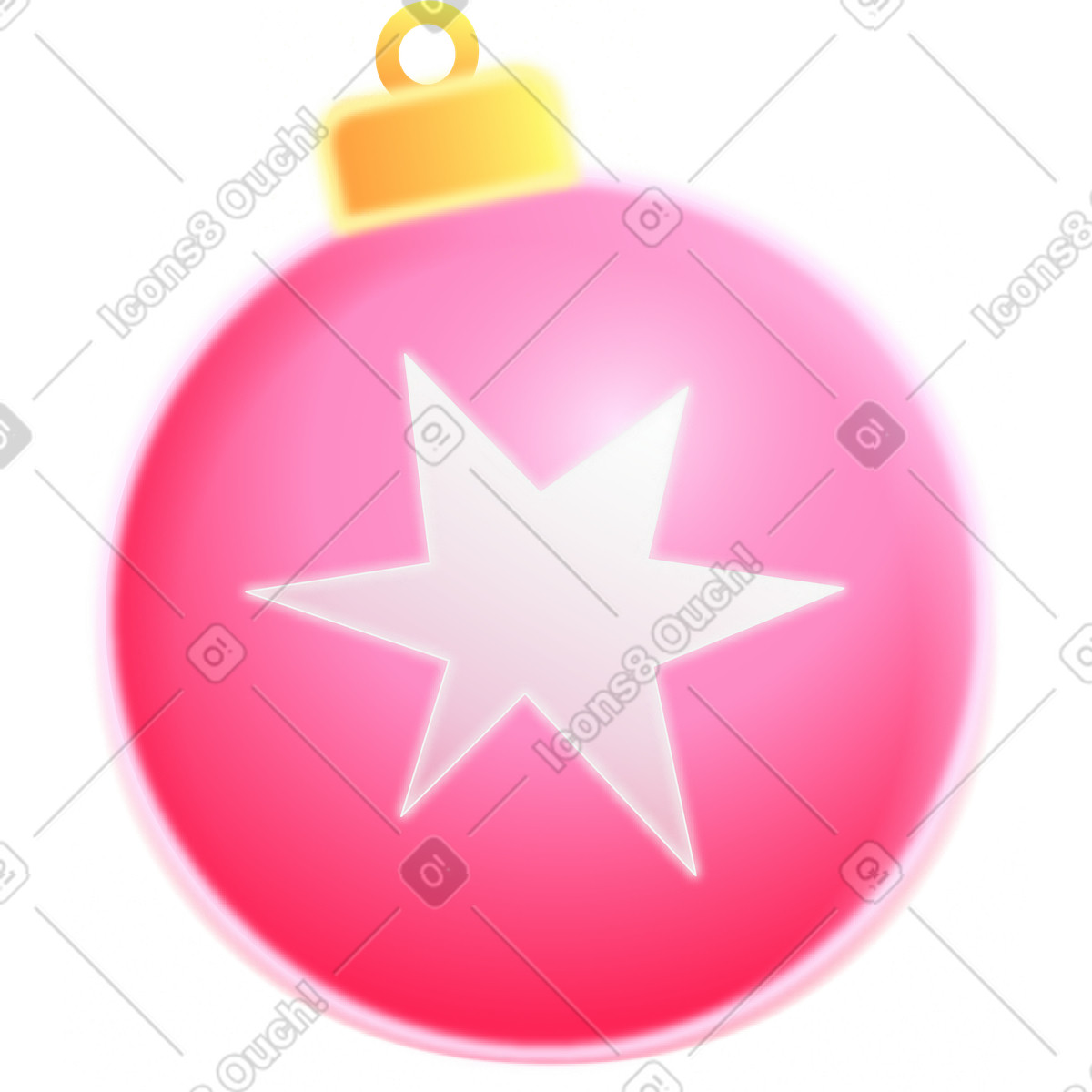 Christmas toy with star illustration in PNG, SVG