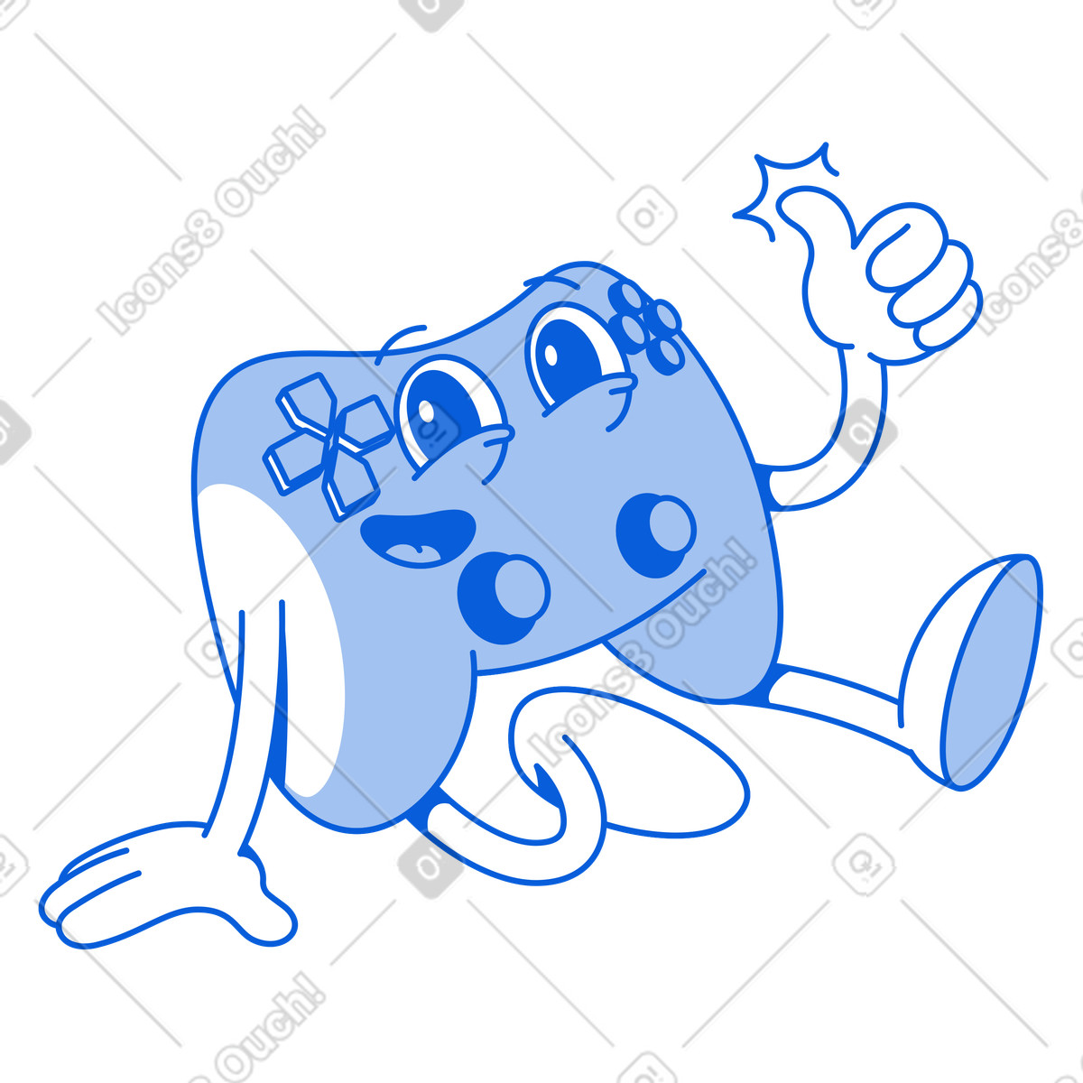 Il joystick di gioco dà un pollice in su illustrazione stile Handy Line scarica PNG, SVG