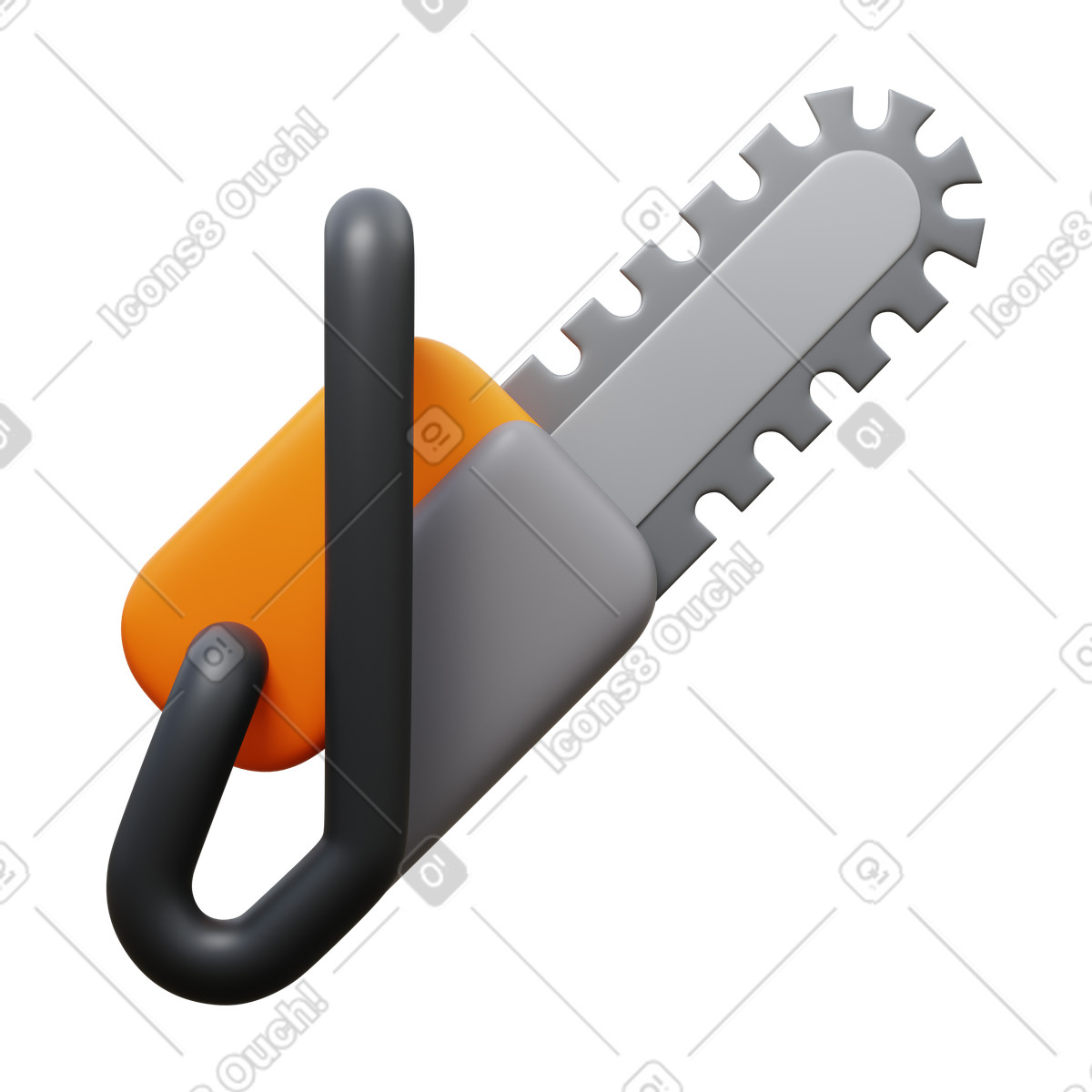 Chainsaw-Illustration im 3D Fluency-Stil als Download in PNG, SVG