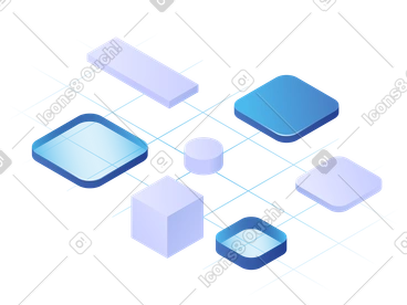 Formes géométriques sur grille, composants système, structure de la plateforme technologique PNG, SVG