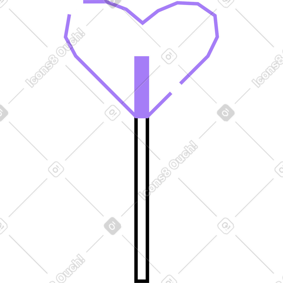 Heart shaped lolipop illustration in Amethyst style download in PNG, SVG