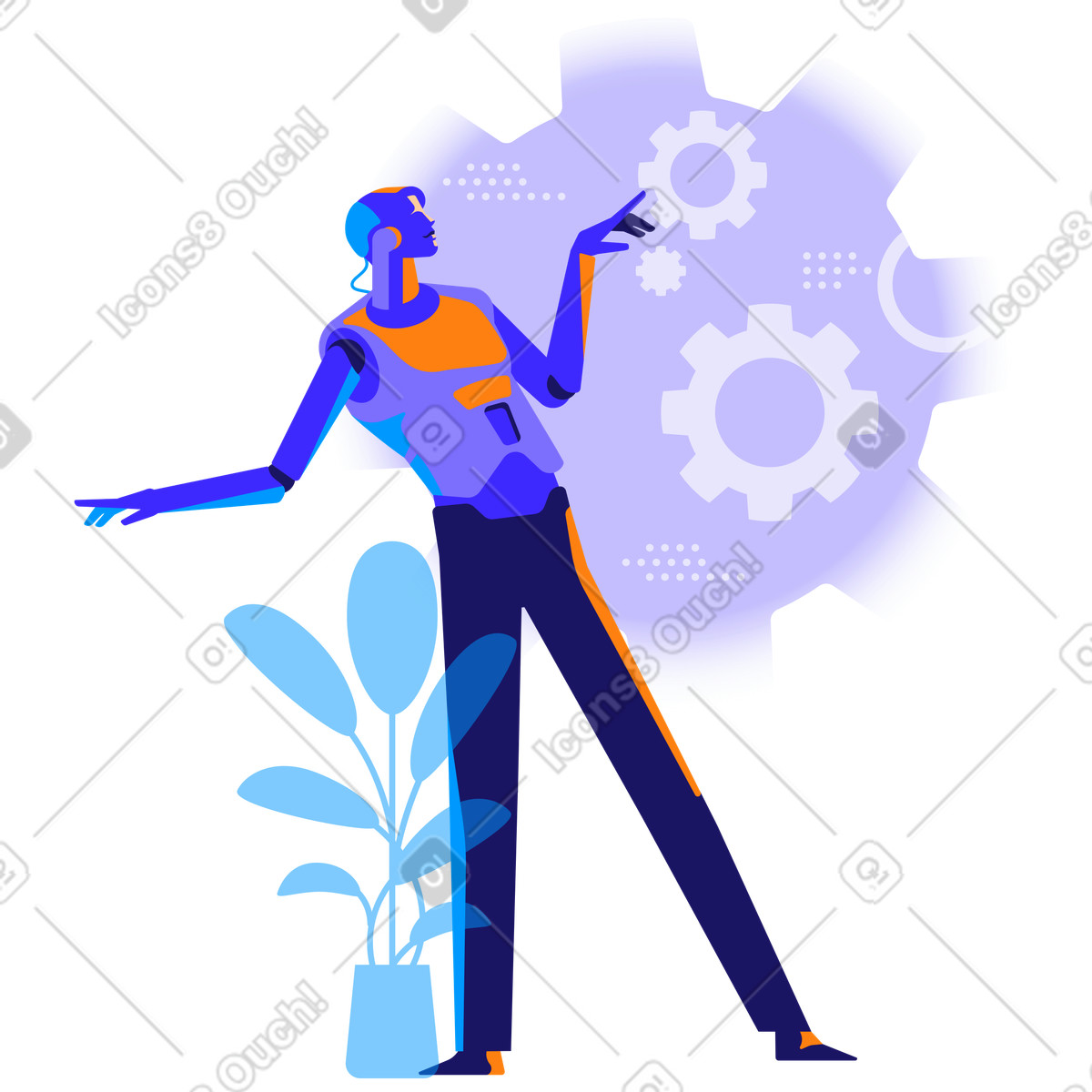 Rete neurale in funzione illustrazione stile Worky scarica PNG, SVG