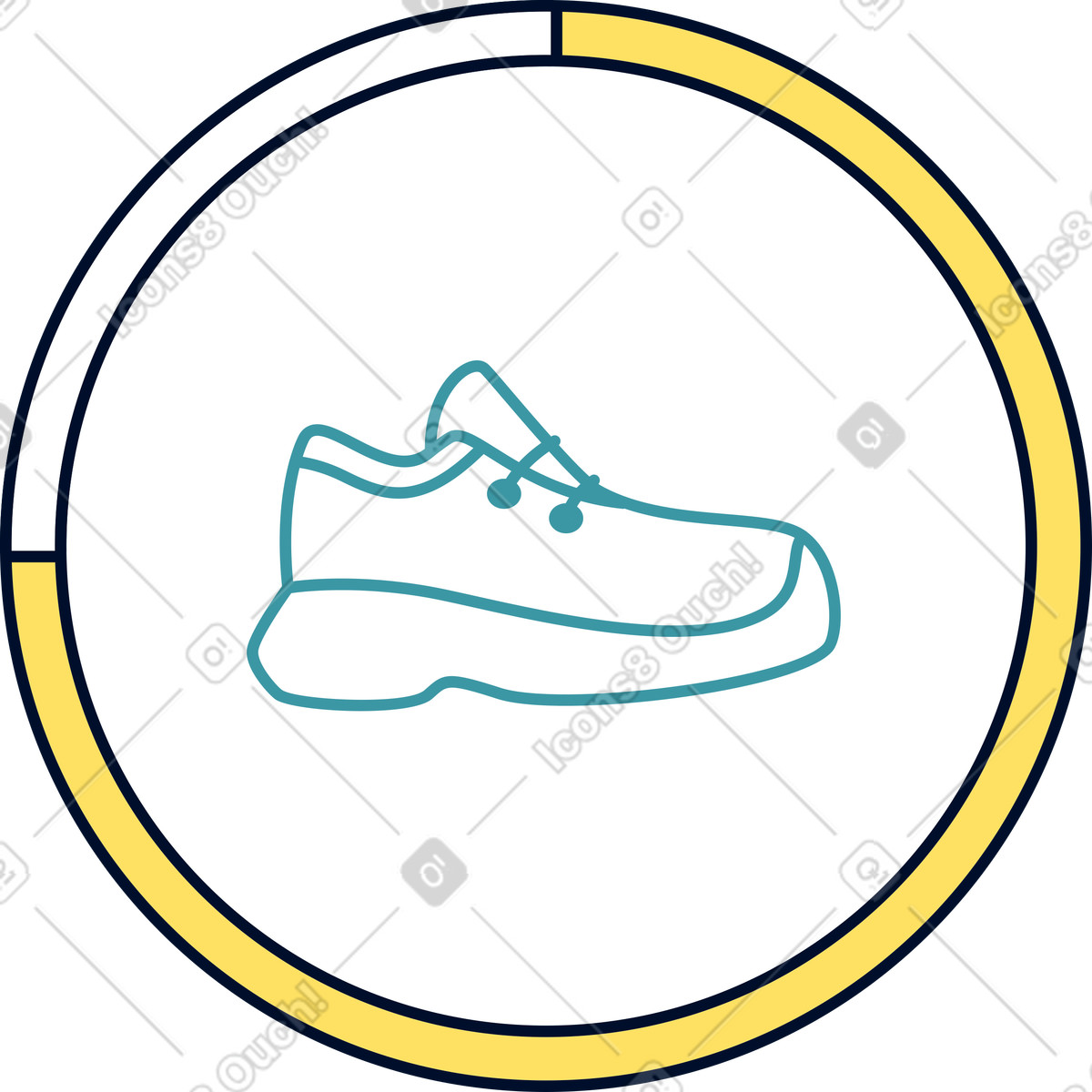 Illustration Cercle de suivi des pas dans le style Teal à télécharger aux formats PNG, SVG