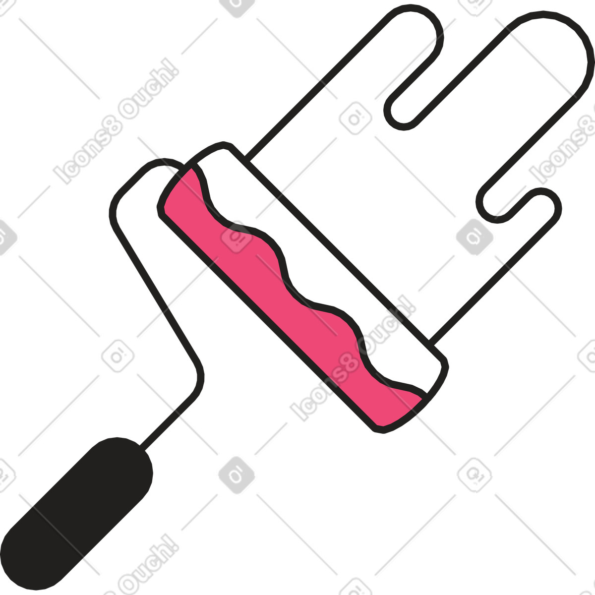 下载 Dazzle Line 风格的 滚筒刷 插画，支持 PNG、SVG 格式