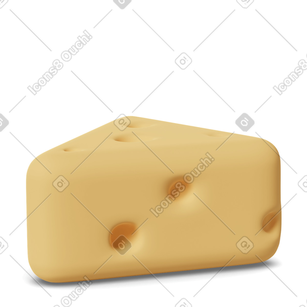 Ilustração de Piece of yellow cheese em no estilo 3D Casual life para baixar em PNG, SVG