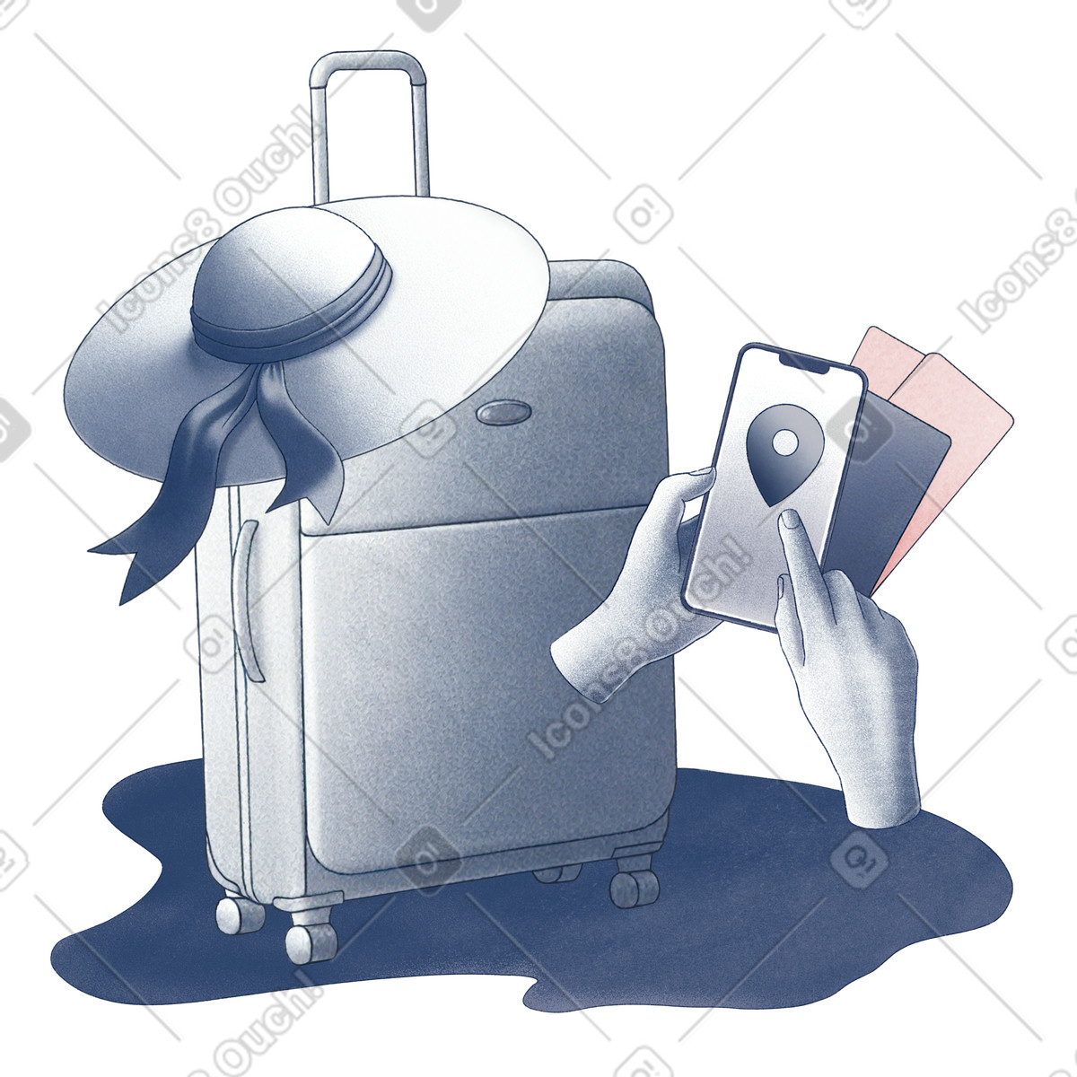 Иллюстрация Packing and preparation for a journey в стиле Haze — скачать в форматах PNG, SVG