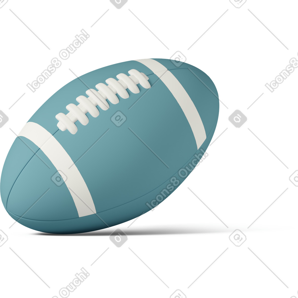 Ilustración Rugby ball en estilo 3D Casual life a descargar en PNG y SVG