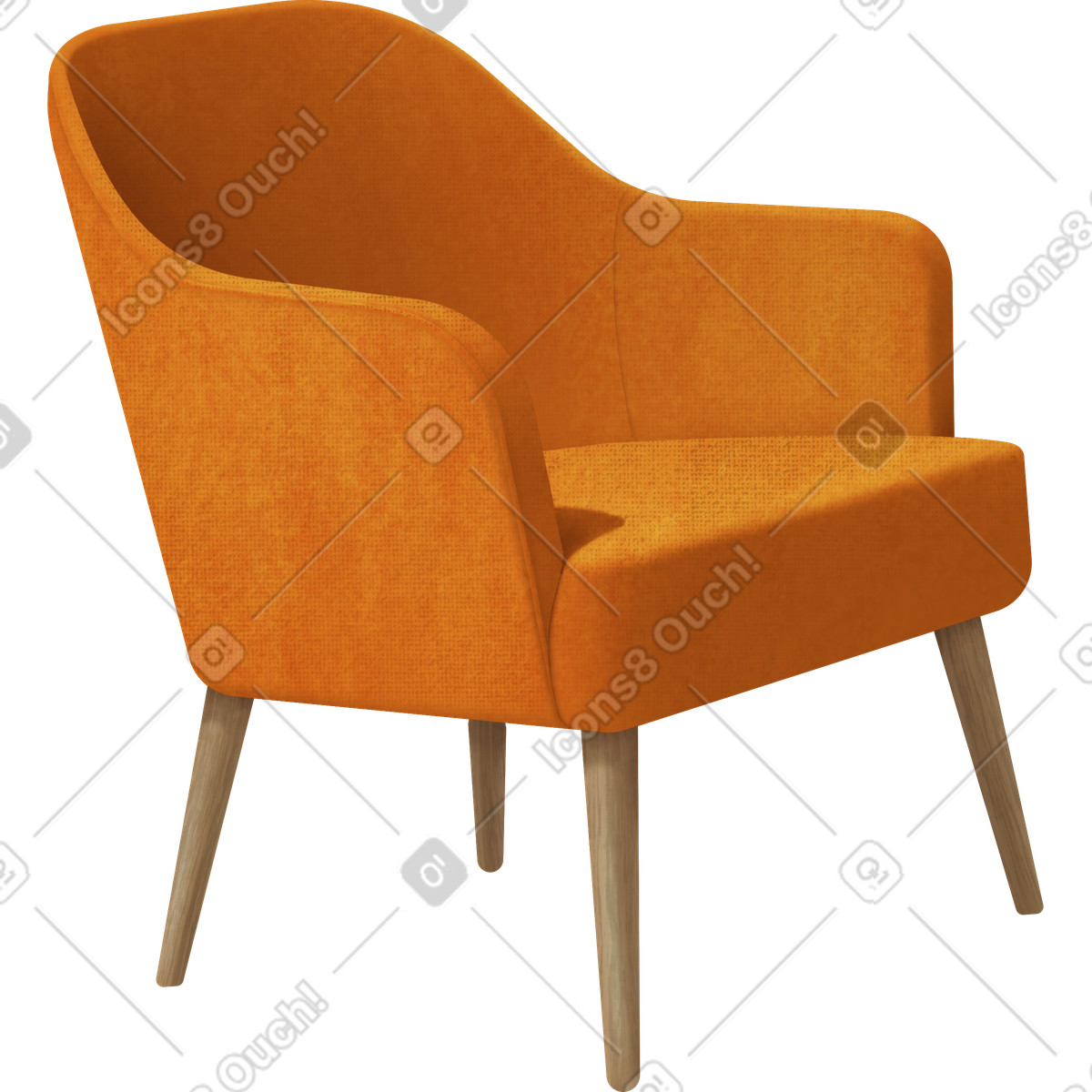 Orange chair illustrazione in stile Props scarica in PNG, SVG