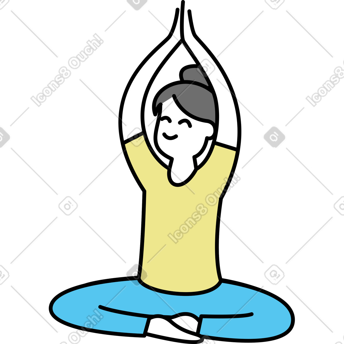 Illustration Femme de yoga dans le style Mochi à télécharger aux formats PNG, SVG
