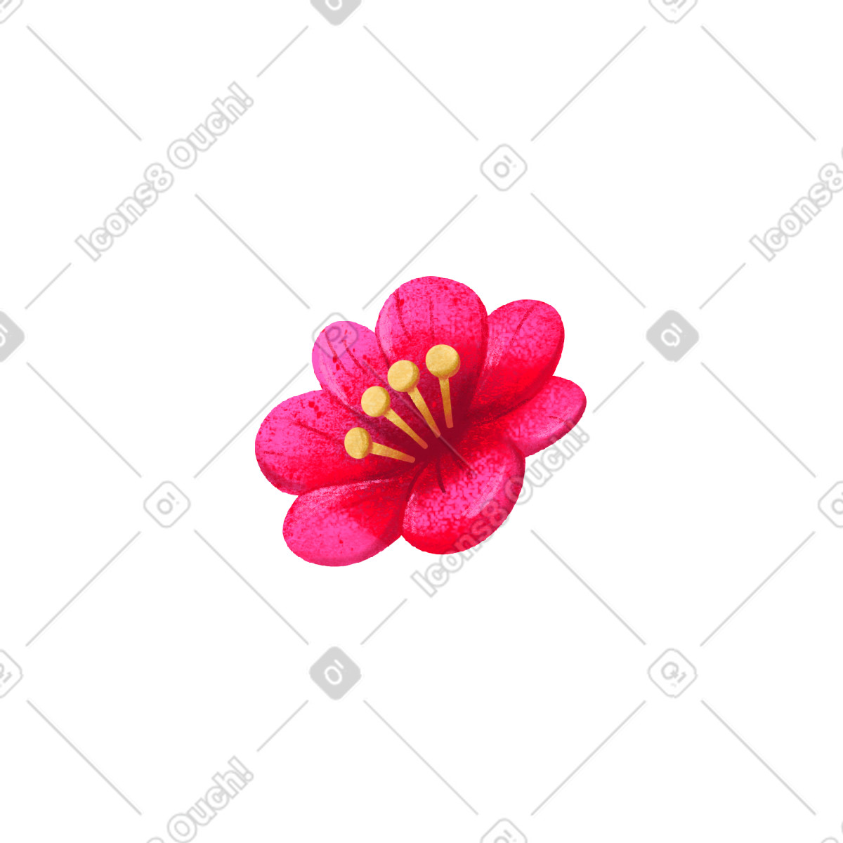 下载 Lettering 风格的 红色盛开的花 插画，支持 PNG、SVG 格式