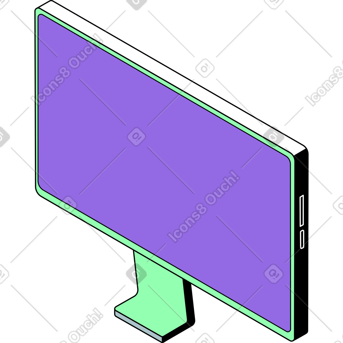 Monitor illustration clipart image in PNG, SVG, GIF showcasing its design