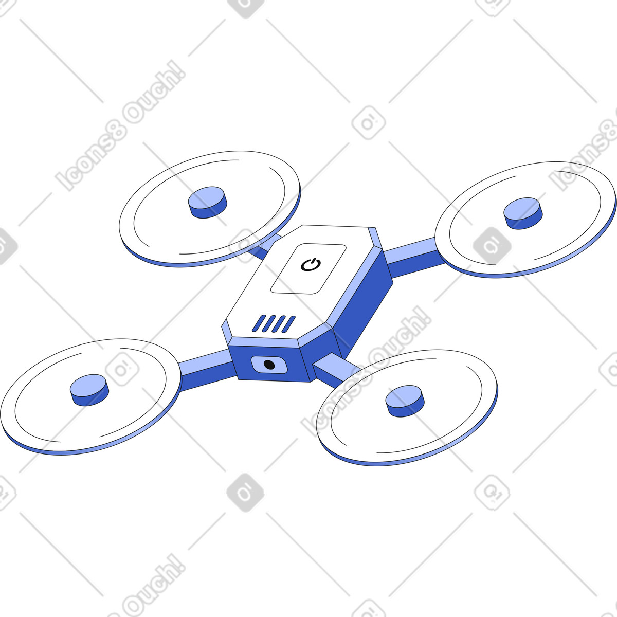 Illustration Drone dans le style Techny à télécharger aux formats PNG, SVG