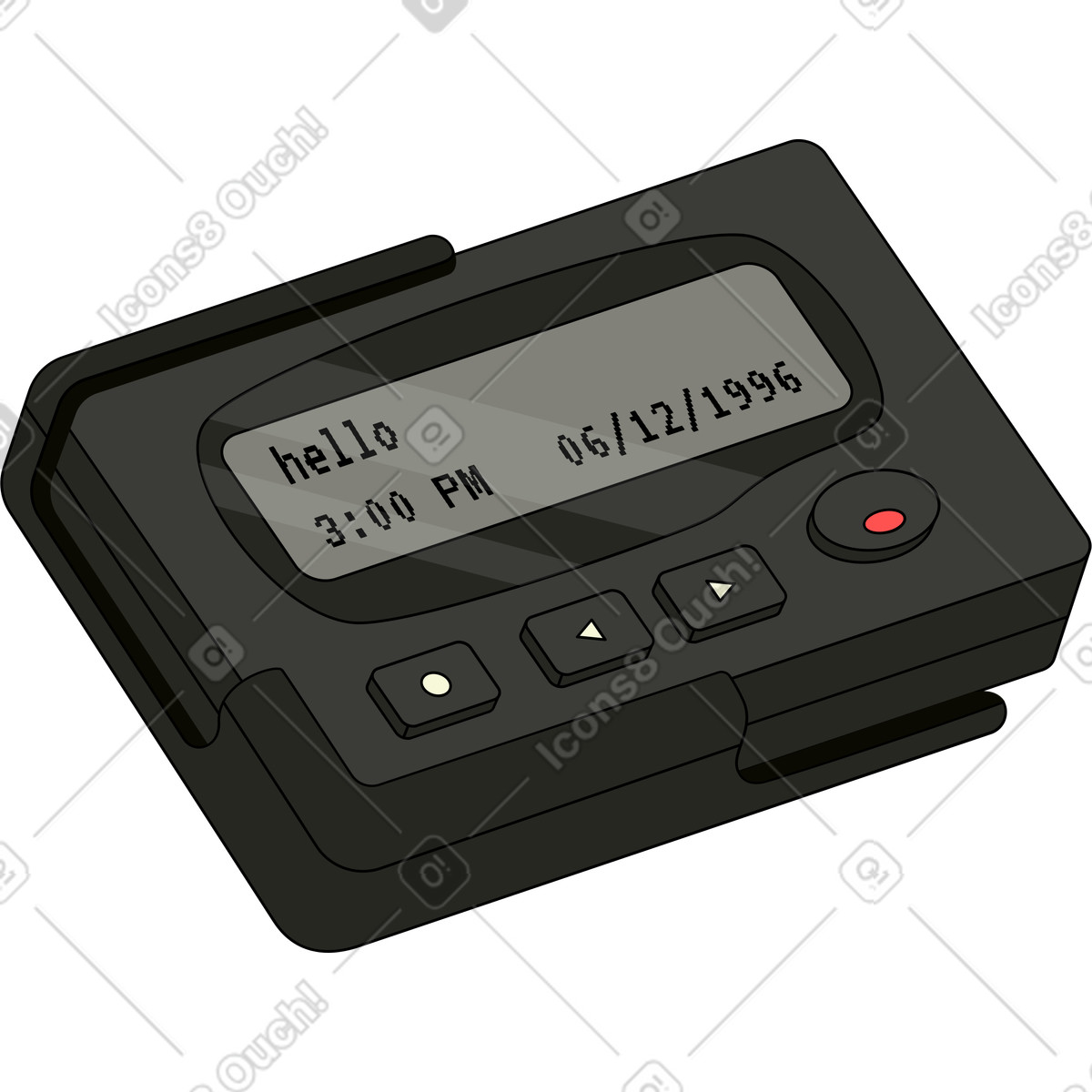 Retro スタイルの 90年代のレトロなポケベル のイラストをPNG、SVG形式でダウンロード